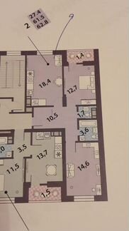 2-к квартира, 62 м², 15/24 эт.