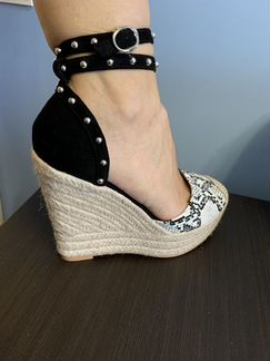 Босоножки на танкетке, летняя обувь, сабо, танкетк