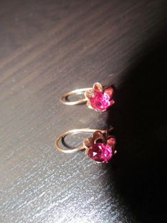 Винтажные сережки серебряные позолоченые