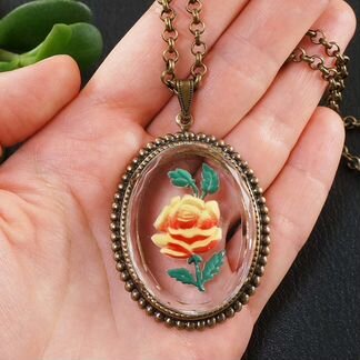 Инталия Чайная Роза Винтажная стеклянная