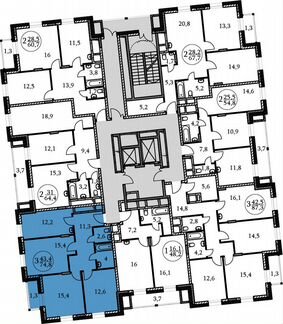 3-к квартира, 74.8 м², 2/17 эт.