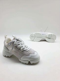 Кроссовки кеды белые кожа Диор