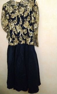 Женское платье черное с золотом vera mont