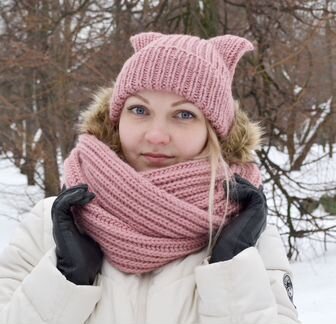 Шапка и снуд ручной работы