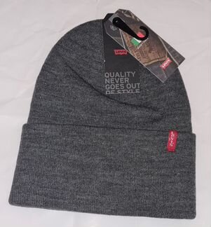 Шапка Levis теплая темно серая с лого пр Италия