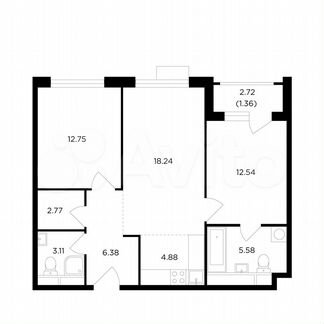 3-к квартира, 67.6 м², 26/27 эт.