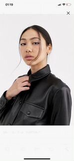 Рубашка из натуральной кожи ASOS White