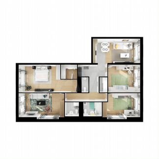 4-к квартира, 117.5 м², 13/14 эт.