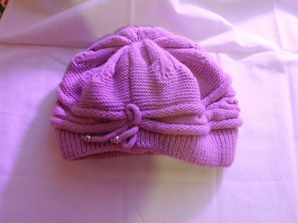 Шапка женская зимняя шерсть розовая