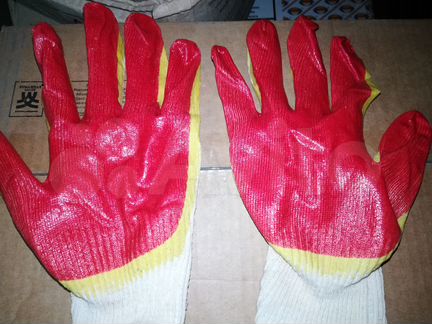 Перчатки х/б с двойным латексным обливом