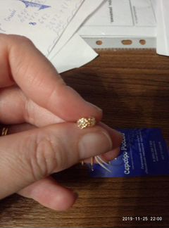 Серьги Серебро позолота продевки