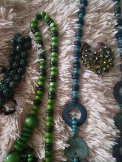 Цепочка серебро с подвеской эмаль и броши