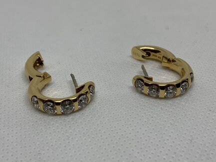 Серьги Wempe желтое золото/бриллианты 15г/2,5кр