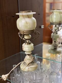 Лампа настольная оникс с бронзой