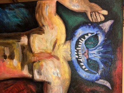 Картина маслом «Котик 21 века»