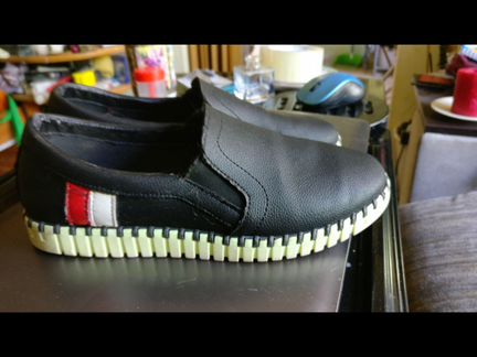 Слипоны кожаные