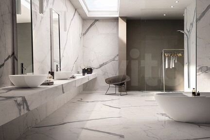 Крупноформатные Allux панели под мрамор