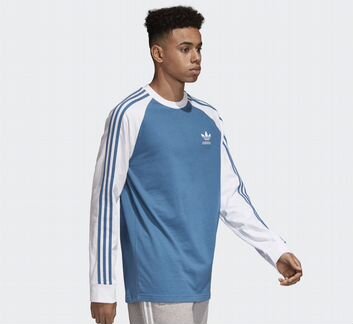 Лонгслив Adidas 3-stripes Blue новый оригинал