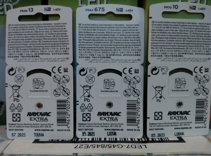 Эл.питания слуховой аппарат Rayovac Extrа za13