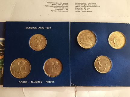 Монеты, футбол, 70-е гг