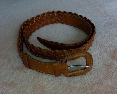 Ремень плетеный, натуральная кожа
