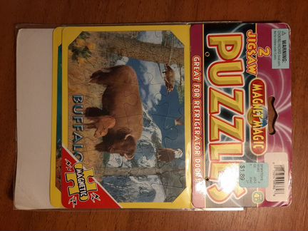 Пазлы магнитные из США 2 шт Новые Коза Акула Бизон