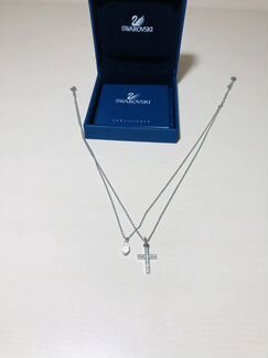 Двойной кулон на двойной цепочке Swarovski