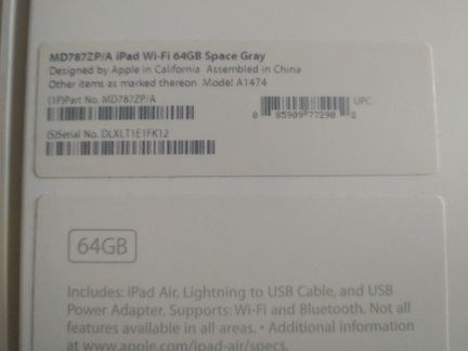 iPad Air 64Gb Wi-Fi Space Gray