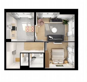 2-к квартира, 52.9 м², 9/33 эт.