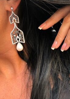 Серебряные серьги с жемчугом