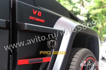 Mercedes-Benz V8 V12 biturbo надпись на крыло red